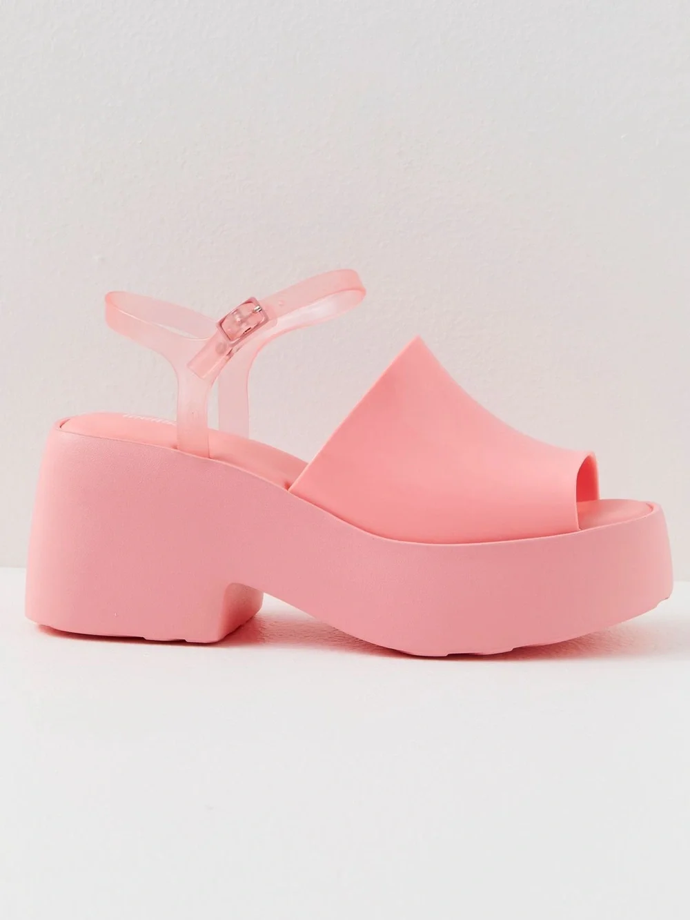 Melissa Bubblegum Pink Platform Sandals with Ankle Buckle